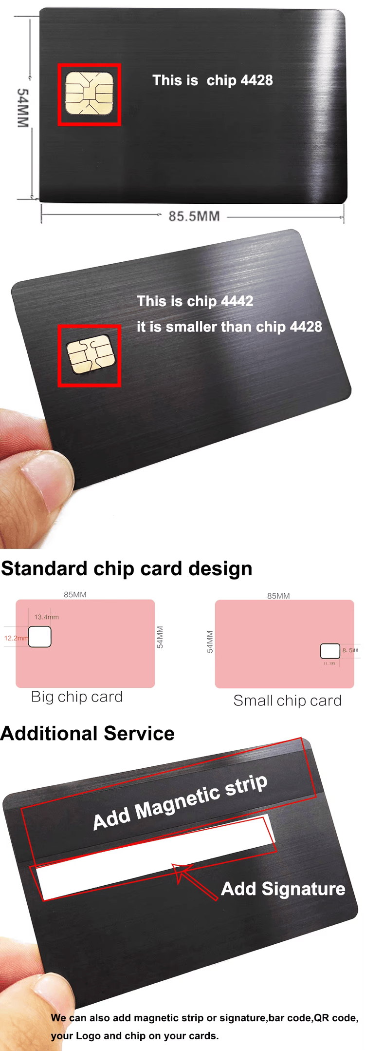 Specialtilpassede smarte metalkort til sikker adgang med en holdbar metalkonstruktion til kontakt-IC-kort i metal.