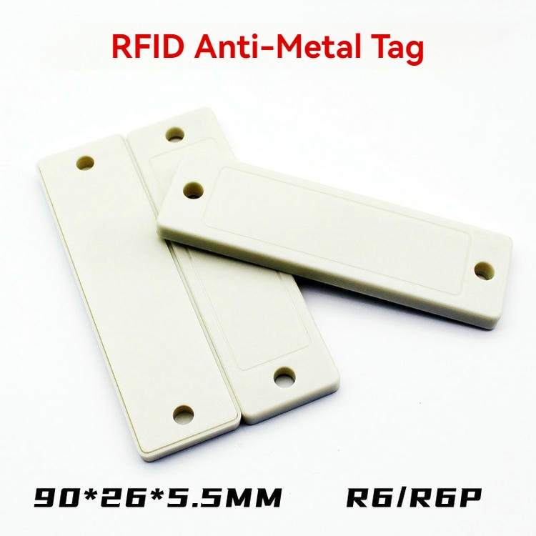 Billede af kompakt ABS RFID-tag til metaloverflader til aktivsporing med graveret logo til ABS RFID-tags til metaloverflader anvendelser.
