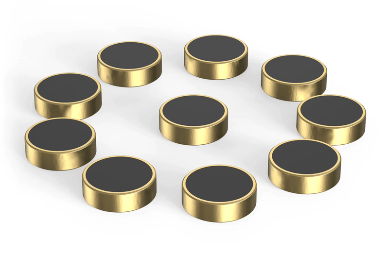 Den interne opbygning af SSD24-2 robust RFID-tag viser beskyttende lag omkring UHF-chippen