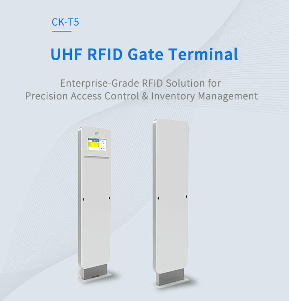 Professionel anvendelse af CK-T5 UHF RFID-portterminal som intelligent gennemgangskontrol i et smart lager.