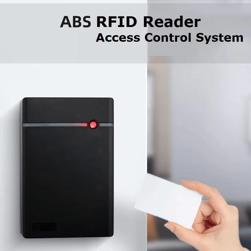 13.56MHz RFID/NFC-læser og -skriver for adgangskort vist med fokus på frontpanel til RFID-adgangslæserprojekter.