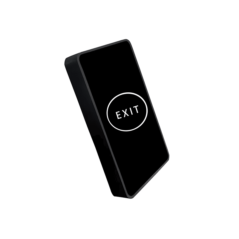Detaljeret billede af det hvide monteringsbeslag til udgangsknappen ZY-TK506 som passer til elektriske standardsamledåser til planforsænket installation