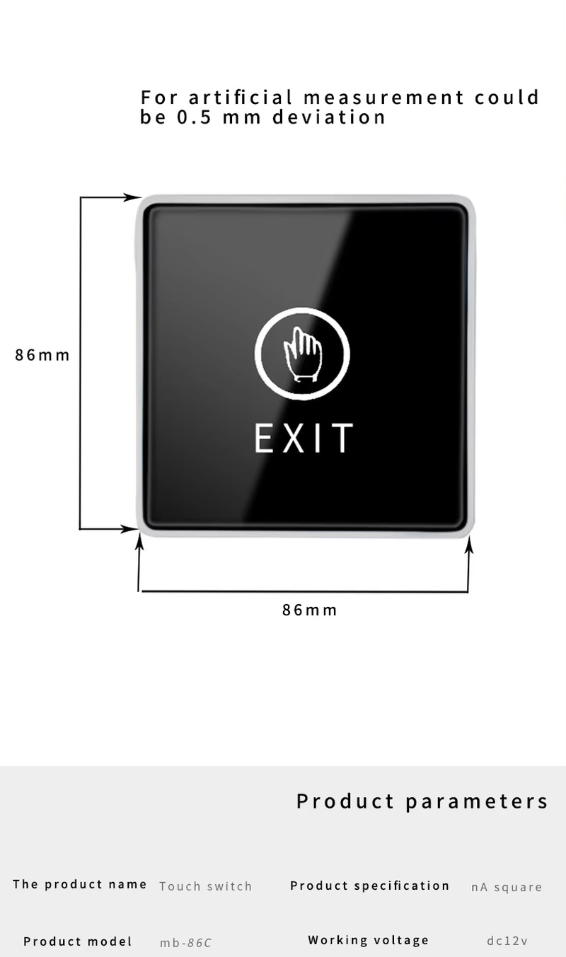 Sideprofil af ZY-TK509 til standard vægmontering.